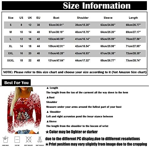 Дамски Коледни Блузи С V-образно деколте, Ежедневни Тениски с Къс ръкав, Удобна Свободни Тениски С Принтом, Топ, Грозни