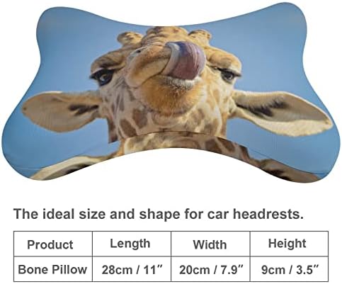 Главата на Жирафа със Смешен Език на Автомобилната въздушна Възглавница За Шията от 2 Възглавници под Формата на
