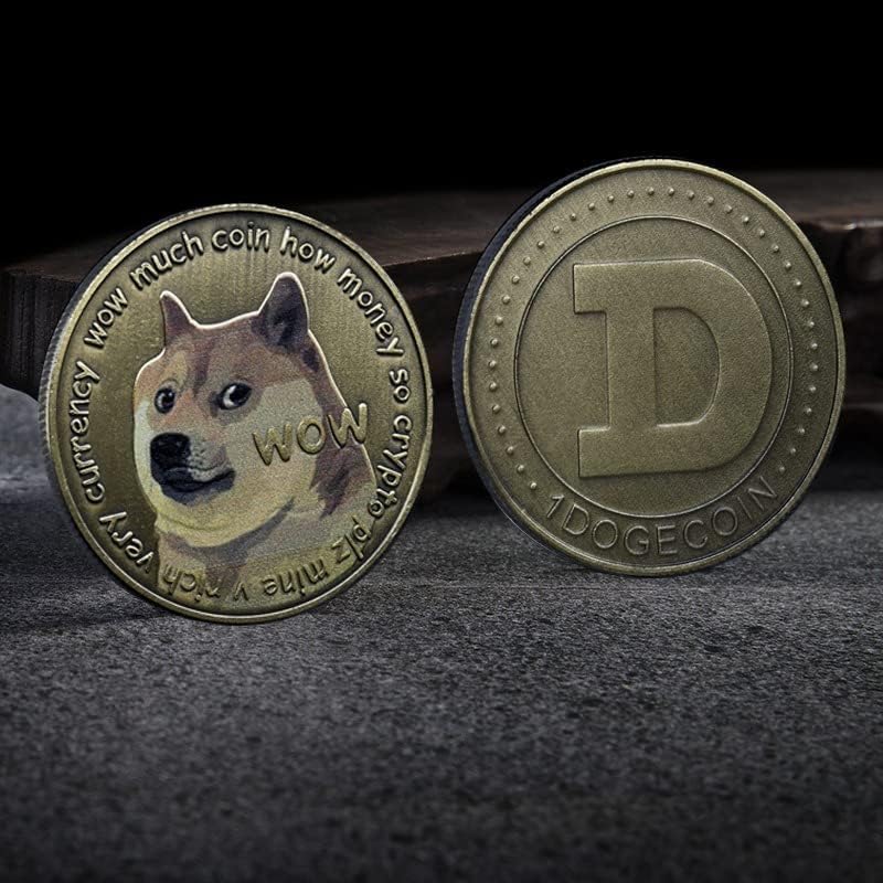 Нова Възпоменателна монета с Триизмерен Релеф DogCoin от Месинг и Червена Мед С Цветен Печат Виртуална Възпоменателна монета