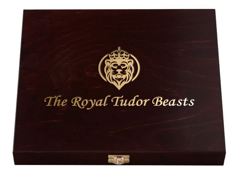 2023 DE Royal Helena Beasts PowerCoin Дървен Калъф Дървена Кутия Серия 1/4 Унция Дисплей 10 Златни Монети на