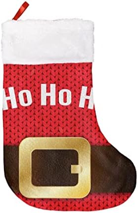 Коледни Чорапи KEIAHUAN Персонални, Окачени Украса За Камината 15 инча Колан на дядо коледа е Коледен Отглеждане