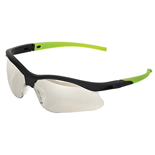 Малки защитни очила KleenGuard V30 Nemesis (38480), Леки, с лещи за помещения и на улицата, в черна рамка със зелени