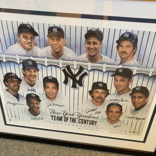 Джо Ди Маджо, екипът век Ню Йорк Янкис, Подписано снимка 23x29 Litho JSA - С автограф от MLB Art