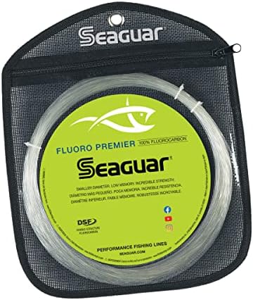 Риболов линия Seaguar Fluoro Premier Big Game от Фторуглерода, якост на опън 170 паунда, 110yds, Прозрачна -