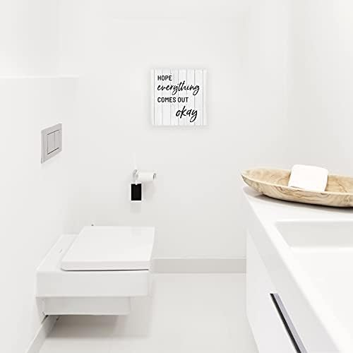 Мъдро Забавни Надписи за баня | стена Декор на банята върху платно | Забавна табела за тоалетна 12x12 | Декор табели за тоалетни