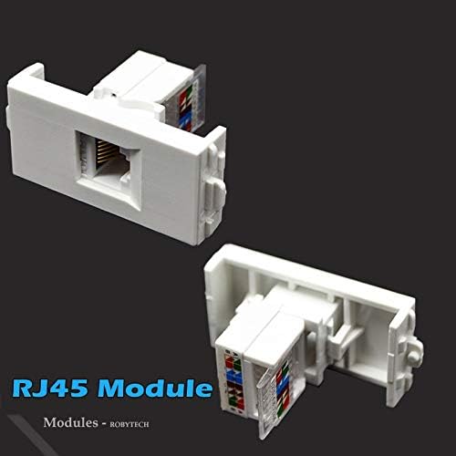 Стенни панела с 2 x rj-45 жак Cat5e + VGA Keystone Modular Ethernet Жак Конектори, Изход Бели Декоративни