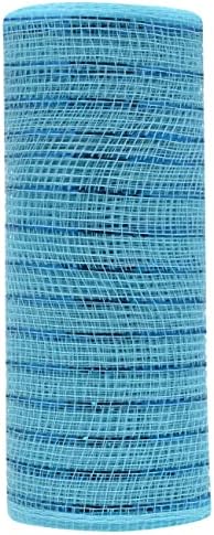 Ролка декоративни вкара лента за цветарите - 6 инча х 5 ярда (светло синьо)
