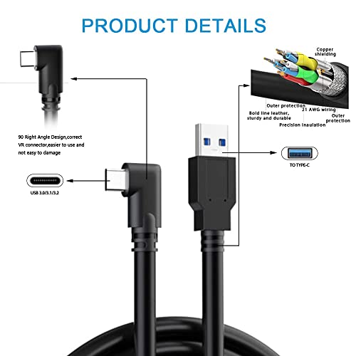 Свързващ кабел, който е съвместим с Oculus Quest 2, Високоскоростен пренос на данни с КОМПЮТЪР, кабел USB 3.0 USB