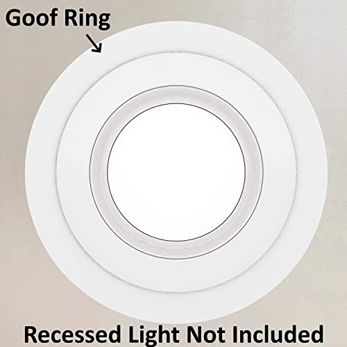 5 Опаковки с Лъскава Бяла Накладного пръстени Goof за 4-Инчов Вградените лампи Can Down Осветление Light, Външен диаметър