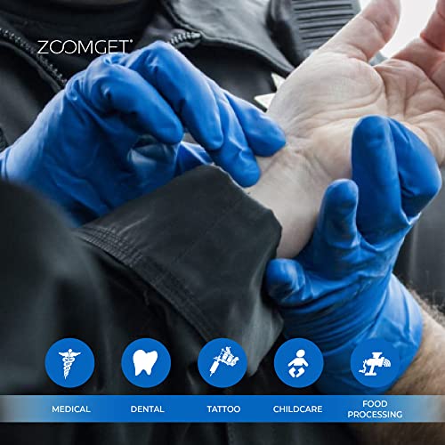 Медицински латексови ръкавици AMMEX GLOVEPLUS HD син цвят, Опаковка 50 броя, от 13 милиона, Размер XL, Големи, Без