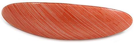 Акрилна Овални Шнола/Скоба за коса с Коралов шарени принтом Avalaya Сребрист цвят Дължина 90 мм