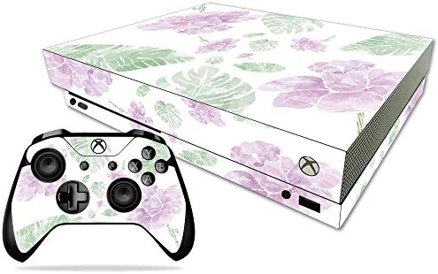 Корица MightySkins, съвместима с Microsoft Xbox One X - Акварели на цветя | Защитно, здрава и уникална Vinyl