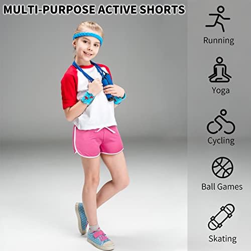 Resinta 5 Опаковки Къси панталони за Момичета Летни Спортни Шорти за Бягане Памучни Танцови къси Панталони за Йога,