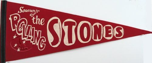 Оригинален сувенир от фетрового вымпела Турне Ролинг Стоунс 1965-66 на САЩ, Продавани На Живо