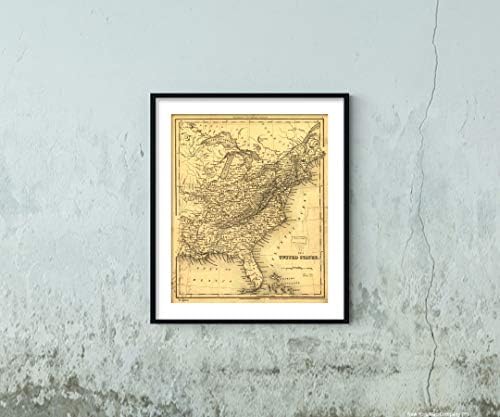 Карта 1835 г. | Сащ | Размер карти на Съединените Щати: 20 x 24 | Подходящ за размера на 20x24