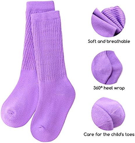 Auranso/ Памучни Чорапи до коляното за малко момиче, 9 Чифта Дълги Чорапи за момичета