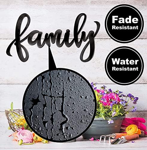 Семейни знаци Efinito за домашен интериор на Стените, 18 X 9 Черно Семеен Знак Щастливо Семейство Стенно Изкуство Вырезанная