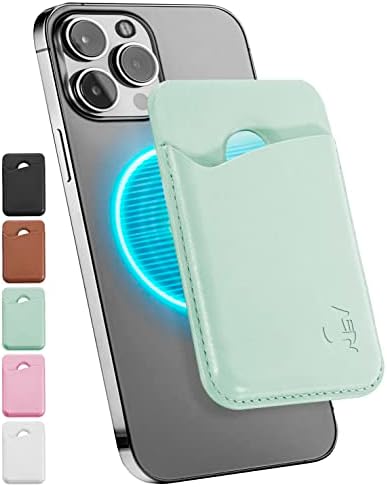 Портфейл от естествена кожа, съвместим с MagSafe в Чантата си за Apple iPhone 12 и по-нов или калъф MagSafe Ready - Портфейл