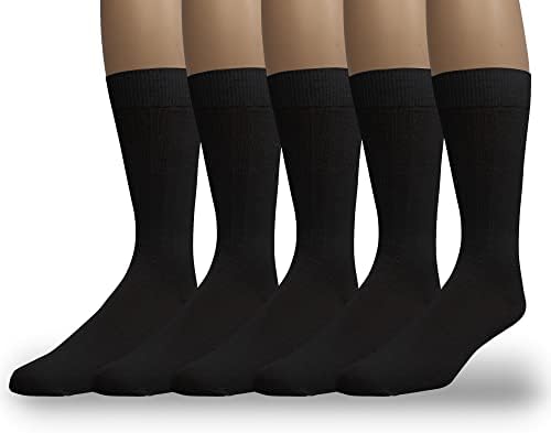 Мъжки Памучни класически чорапи за екипажа EMEM в рубчик, 5 опаковки, Големи и Високи В наличност
