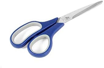 Нова синя дръжка Lon0167 С острие от неръждаема стомана, стабилна ефективност, Прави ножици за шиене хартия с дължина