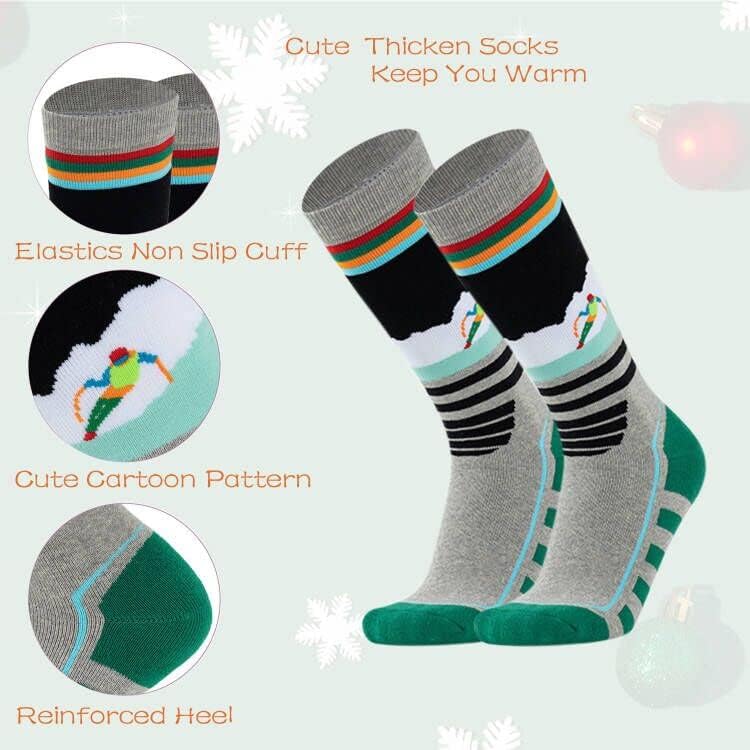 Детски ски чорапи Guoeappa, 2 чифта/3 чифта Топли памучни чорапи до коляното за каране на Сноуборд и Кънки за Момичета