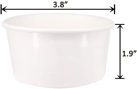 Belinlen 50 КОМПЛЕКТ за Еднократна употреба бели Чаши за сладолед обем 6 унции с капаци, Среден размер за топла и студена