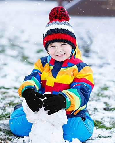 2 Чифта Детски Флисовых Ръкавици Polar, Топли Зимни Ръкавици с Пълни Пръсти, Ръкавици за Студено Време, за Момчета