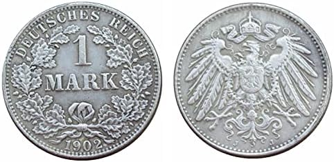 Немска Възпоменателна Монета в 1 на Марката през 1902 г. ADEFGJ, Чуждестранна Копие, сребърно покритие Възпоменателна