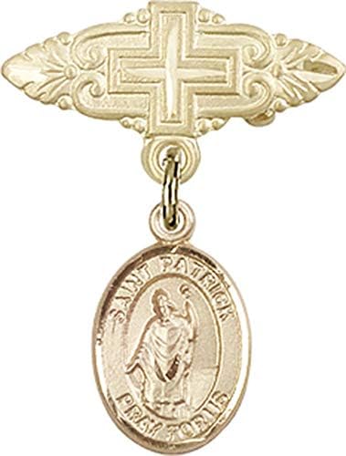 Детски икона Jewels Мания за талисман на Св. Патрик и игла за икона с Кръст | Детски иконата със златен пълнеж с амулет