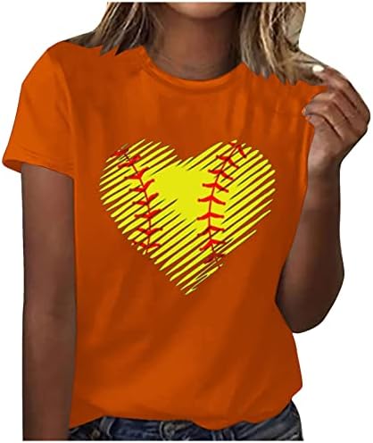 2023 Летни Потници, Дамски тениски с Графичен принтом Сърцето си за Любовта, Бейзболни Ризи с Къс ръкав, Блуза Свободно Намаляване С кръгло деколте, Тениски