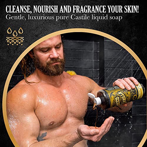 Течен препарат за измиване на тялото Castile Сапун Sensitive Skin – Естествен сапун за мъже със зехтин, масло,