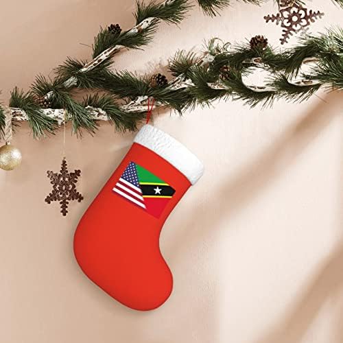 Коледни Чорапи с Флага на сащ TZT и Флага на Сейнт Китса и Невис, Подаръци за Коледното парти за семейни Празнични