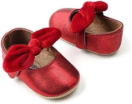 myppgg / Обувки на равна Подметка Мери Джейн за Малки Момичета; Принцеса Рокля с Блестящ Лък; Обувки за Яслите;