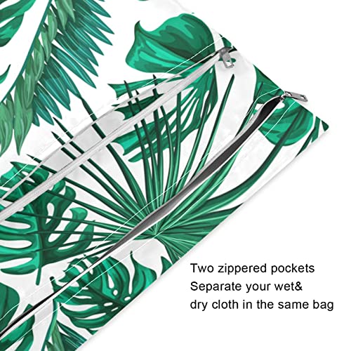 Мокра Суха чанта от листа на Тропическите Палми xigua, 2 опаковки, Водоустойчив Подвесная Тъканно Чанта-Органайзер за Пелени