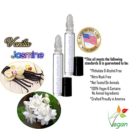 Комплект от 2 флакона по 10 ml от: Vanilla Jasmine (Без фталатов и Веганские парфюм) Произведено в САЩ