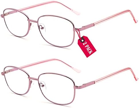 Sehnsucht 2 Опаковката Овални Очила за четене за жени, Класически Компютърни Очила в метални Рамки, със защита