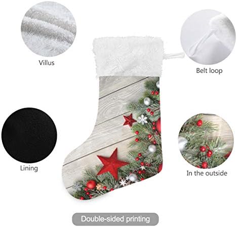 Коледни Чорапи ALAZA, Коледни Класически Персонални Декорации за Отглеждане в Голям размер за Семейни Тържества,