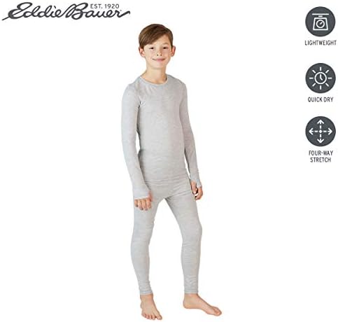Комплект за детско термобелья Еди Bauer - Риза с дълги ръкави и Гамаши Базов слой от 2 теми за момчета и Момичета