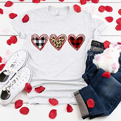 Тениска Neartime за Свети Валентин за Жени, Тениска с изображение на Любов и Къс Ръкав, Ежедневни Тениски С Кръгло