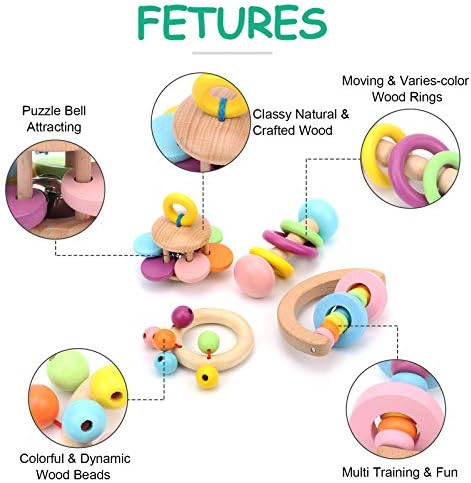 DOHAOOE Големи Играчки за птици на краката, Ръчни Интерактивни играчки за Папагали, 4 опаковки