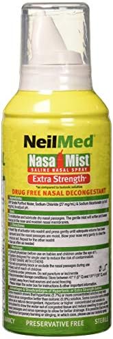 Физиологичен спрей NeilMed NasaMist Hypertonic повишена здравина, зелен, 4,5 течни унции (1 опаковка)
