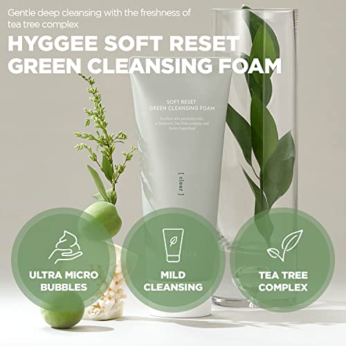 HYGGEE Soft Reset Green Cleansing Foam - Нежно средство за измиване на лицето с екстракт от чаено дърво - Ултра Микропузырьковое