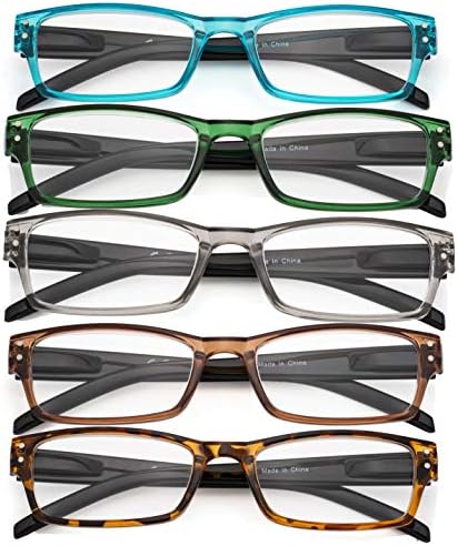 Очила за четене CessBlu, 5 Опаковки, Модни Очила за Четене за Мъже И Жени, Очила за Четене