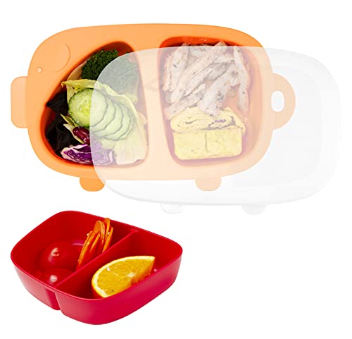 Разделението чиния за деца, 3 БР. (с Чиния с капак и вътрешния ястие), Посуда и прибори за деца, Могат да се