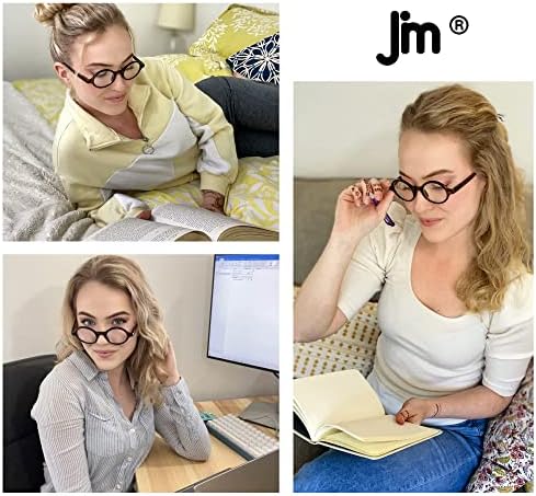 JM, 5 опаковки, кръгли очила за четене, извити пантите, мъжки и женски очила за четене
