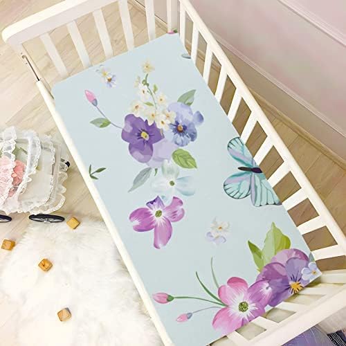 Бебешко креватче с пеперуди и Цветен Модел за Момчета И Момичета В опаковка N Play Sheet Меки Дишащи Мини-Бебешки