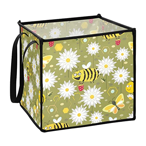 Пчели, Пеперуди, Цветя, Кошница За Съхранение, Сгъваема Кошница За Съхранение на Играчки, Куб, Кошница за Дрехи,