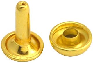 Wuuycoky Златна Двойна Шапка с Грибовидными нитове Метални Шипове Капачка 6 мм, прът 8 мм, Опаковка от 300 комплекта