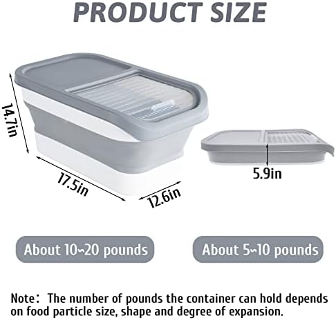 BNOSDM Сгъваем контейнер за съхранение на храна за кучета и котки, и купички за кученца със силикон подложка за бавно хранене