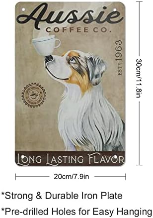 Ретро Метален Знак - Устойчив Аромат на Австралийската Овчарка Кафе Плакат Забавен Плакат Ретро Метал Лого, Плакат на